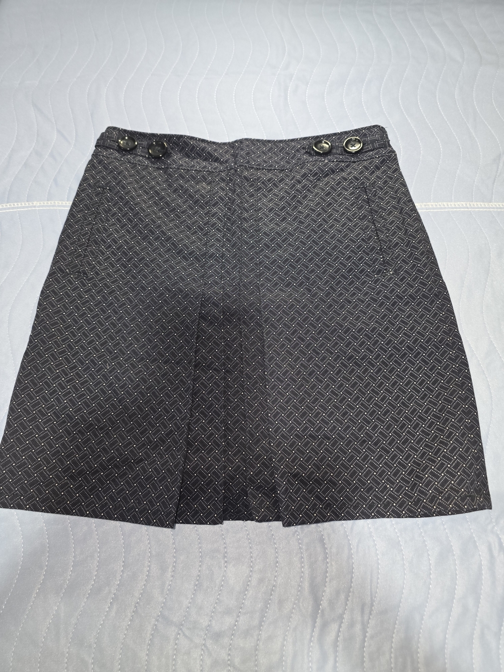 Ann Taylor Black Geometric A-Line Skirt